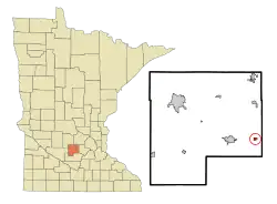 Location in McLeod County and the state of Minnesota