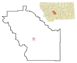 Location in Meagher County and the state of Montana