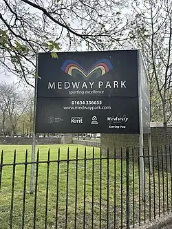 Welcome sign for the sports centre