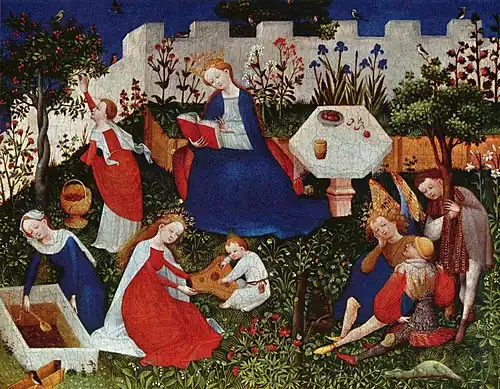 Image 30Hortus conclusus depicted by the Upper Rhenish Master (from History of gardening)