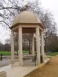 The memorial pavilion on the Green Park side