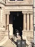 Memorial hall entrance to Pollard Memorial Library
