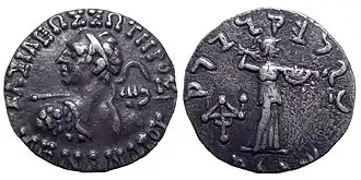 silver drachm of Menander