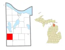 Location within Cheboygan County