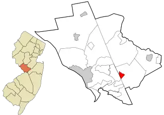 Location in Mercer County and the state of New Jersey