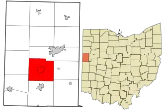 Location in Mercer County and the state of Ohio.