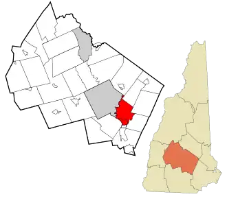 Location in Merrimack County and the state of New Hampshire.