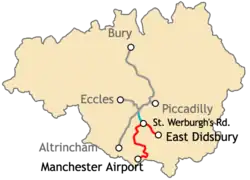 Map of the South Manchester line extensions