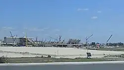 Construction of the stadium at Miami Freedom Park in April 2025.