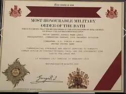 Military Order of the Bath Awarded to Major General Edward Mann Lewis for Heroic Services to Humanity During The Great War