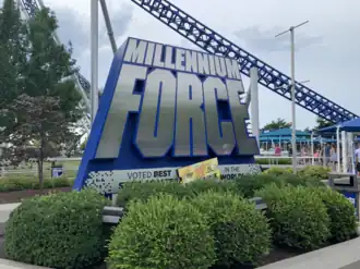 Sign at Millennium Force entrance