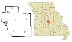 Location in Miller County and the state of Missouri