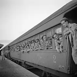 Soldiers aboard the train from Ipoh to Butterworth.