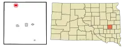 Location in Miner County and the state of South Dakota