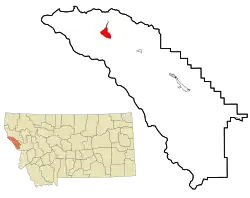 Location in Mineral County and the state of Montana