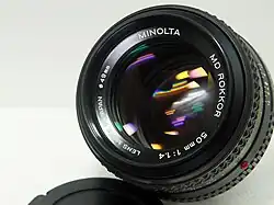 MD (II): 50mm f/1.4, note focal length immediately follows "MD"