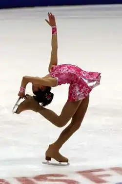 Catch foot layback spin (Mirai Nagasu)