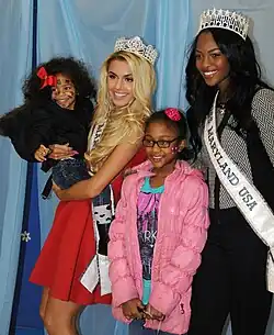 Taylor Dawson, Miss Maryland Teen USA 2015 and Mamé Adjei, Miss Maryland USA 2015 at an event for military families