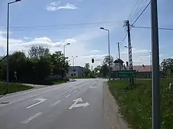 Intersection of the streets Gdyńska (national road 20), Lotnicza, and Rolnicza in Miszewo