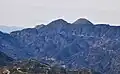 Southeast aspect of Mount Lawlor (center) with Strawberry Peak (behind, right) viewed from Monrovia Peak