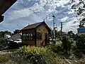 The heritage signal box used for the former Moreland Road level crossing, November 2024