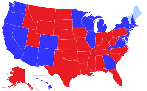 Map of the last Senate election in each state