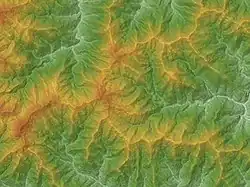 Relief map of around Mt. Kumotori