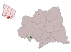 Location of 18 de Mayo in the Canelones Departament