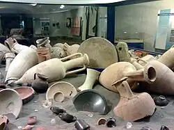 Amphorae discovered during the excavations at Municipio station.