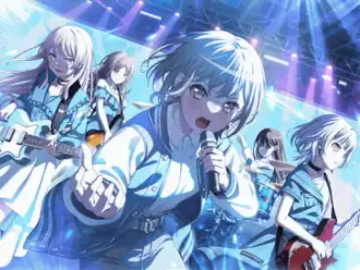 MyGO!!!!! in BanG Dream! Girls Band Party!. From left to right: Anon, Soyo, Tomori, Taki, Rāna