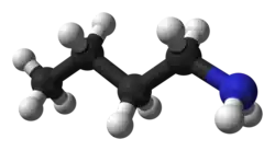 Ball-and-stick model of the n-butylamine molecule