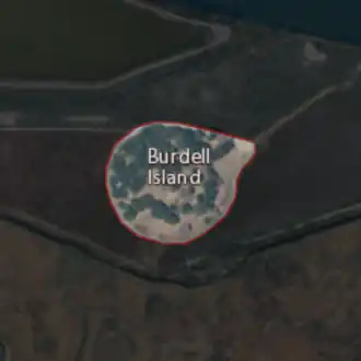 Aerial image of an island.