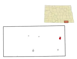 Location of Oakes, North Dakota