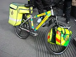 A paramedic bicycle operated by the London Ambulance Service