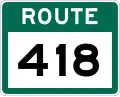 Route 418 marker
