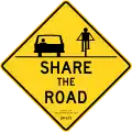 Share the road sign, New York City.