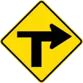 Controlled T-junction (priority turns right)