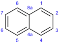 Skeletal formula and numbering system of naphthalene