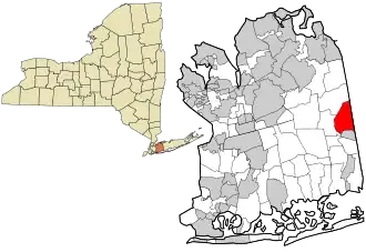Location in Nassau County and the state of New York.