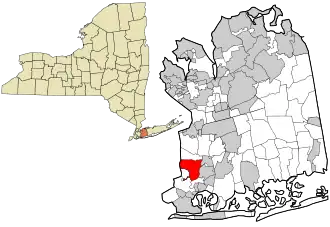 Location in Nassau County and the state of New York