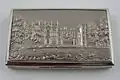 Silver Castle-top snuffbox showing Newstead Abbey c1837