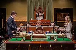 Youth Premier Julian Newman and Opposition Leader Zahlia Kelly make history by co-sponsoring the 2025 National Matter of Public Importance on Women’s Health. Chaired by the Youth Governor. Lian Sequeira.