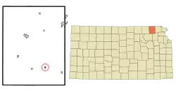 Location within Nemaha County and Kansas