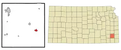 Location within Neosho County and Kansas