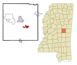 Location of Tucker, Mississippi