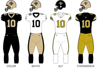 New Orleans Saints uniforms