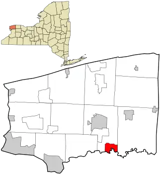 Location in Niagara County and the state of New York.