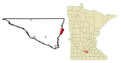 Location of St. Peter, Minnesota