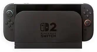 The Nintendo Switch 2 system in its dock