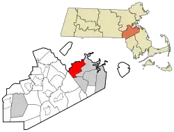 Location in Norfolk County in Massachusetts
